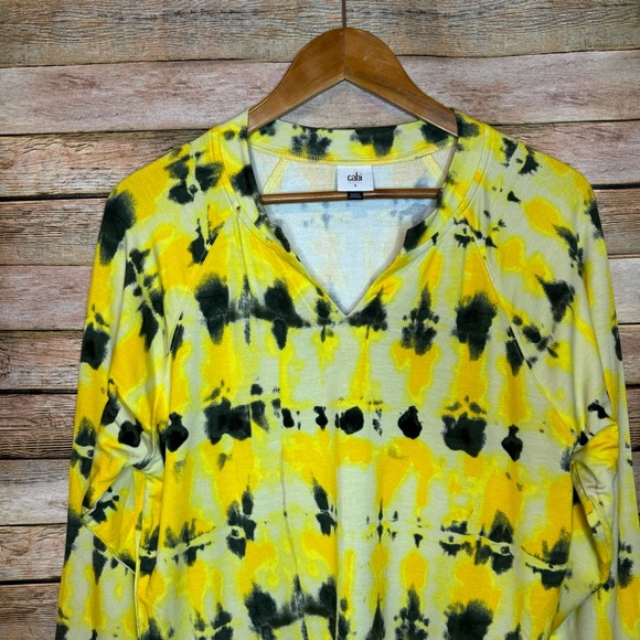 CAbi #6122 Tie Dye Atomic Split Neck Pullover Sweatshirt Top Size Small - Picture 3 of 7